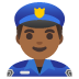 👮🏾‍♂️ man police officer: medium-dark skin tone display on Google